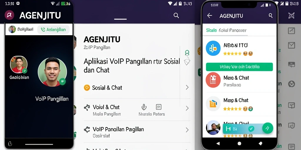 Tampilan antarmuka AGENJITU menunjukkan fitur VoIP Panggilan yang intuitif.