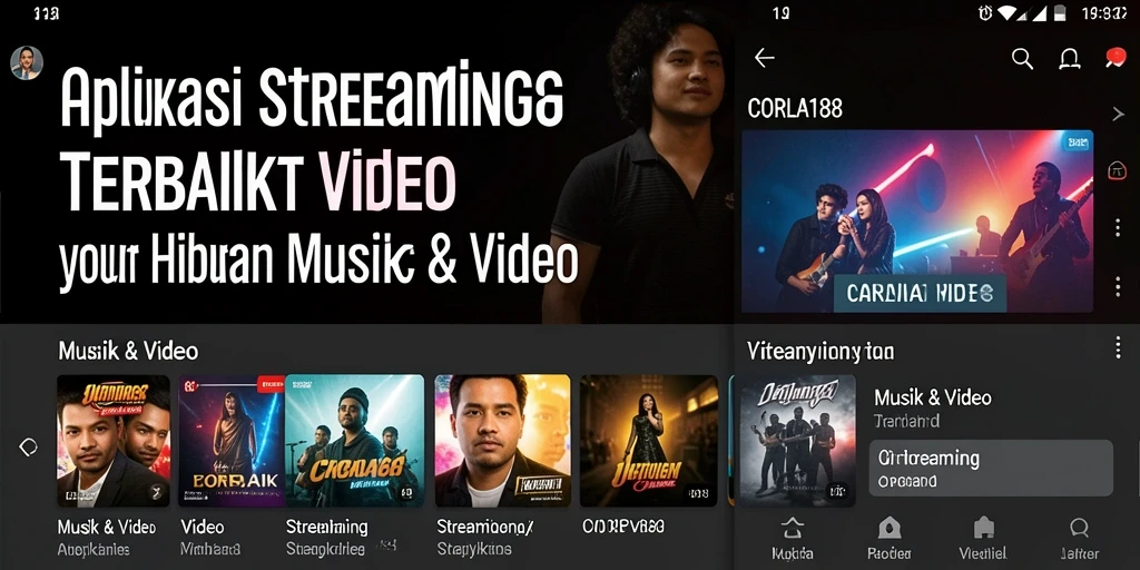 Tampilan antarmuka utama aplikasi CORLA188 untuk Streaming Video.