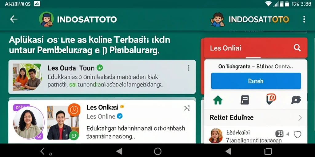 Screenshot antarmuka utama INDOSATTOTO yang menampilkan fitur Les Online.