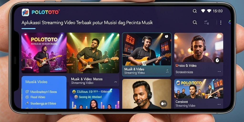 Tampilan antarmuka POLOTOTO yang menarik untuk Streaming Video.