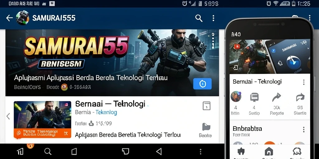 Antarmuka aplikasi SAMURAI555 dengan berita teknologi terbaru.