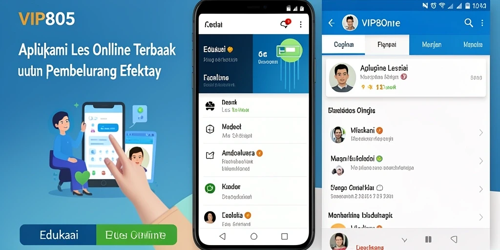 Antarmuka aplikasi VIP805 yang ramah pengguna untuk Les Online.