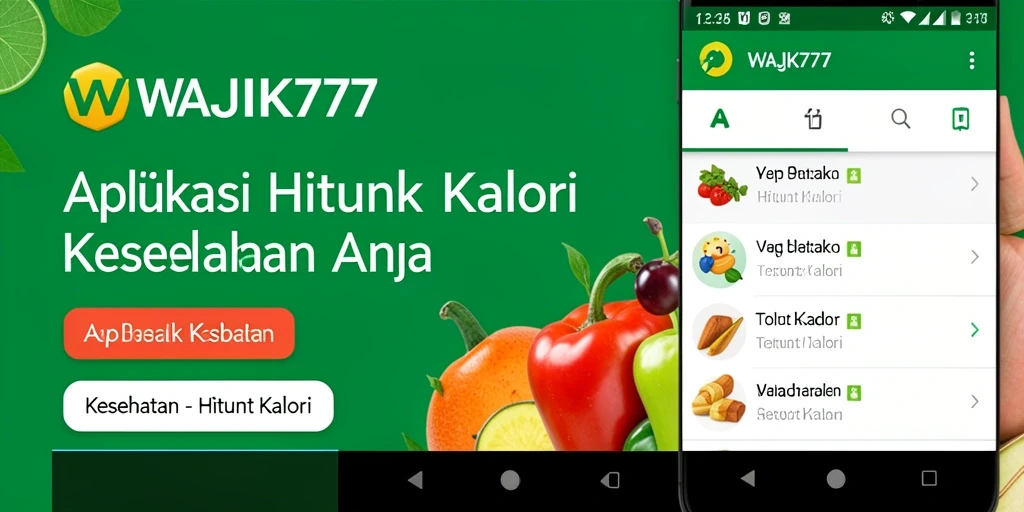 Antarmuka pengguna WAJIK777 yang sederhana dan informatif untuk menghitung kalori.